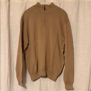 Men's Jos A. Bank Tan 3/4 Zip Sweater